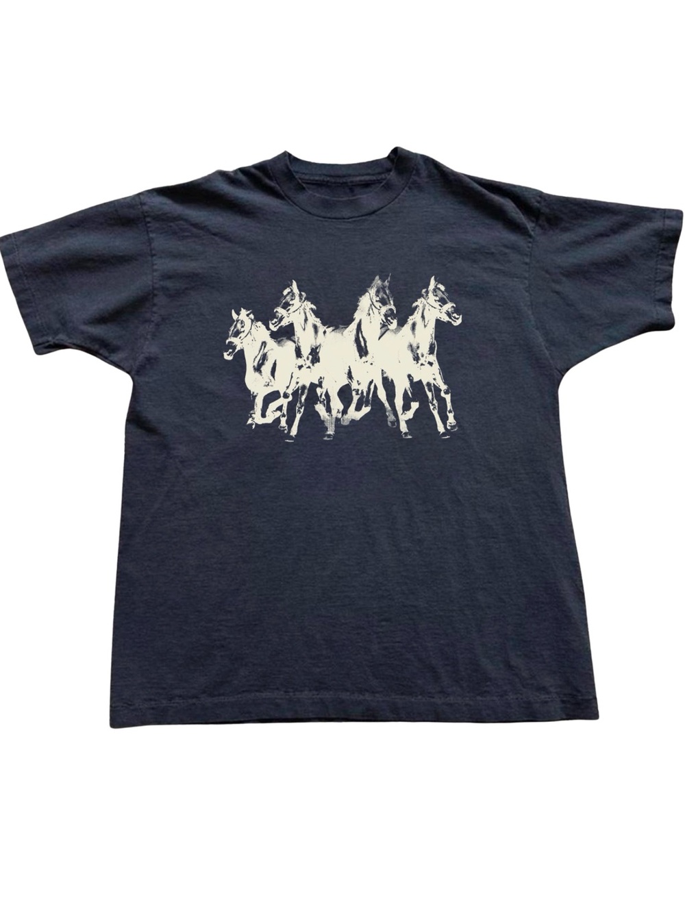 Running Horses Silhouette black Graphic Tee Grunge